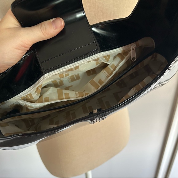 Vintage Y2K Guess Patent Leather Corset Shoulder Bag Black - Picture 6 of 7